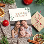Carte Merrier Little Christmas One Photo Greenery