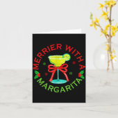 Carte Merrier With A Margarita Christmas Drinking Margar (Fleur jaune)