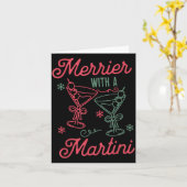 Carte Merrier With A Martini Christmas Tail Xmas Martini (Fleur jaune)