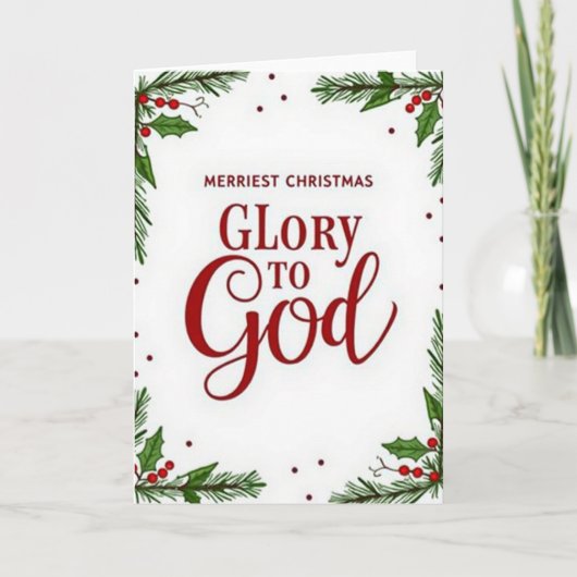 Carte Merriest Christmas Glory To God Card (Devant)