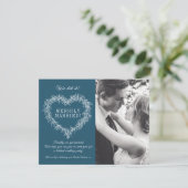 Carte Merrily marié bleu mistletoe coeur Noël (Debout devant)