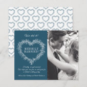 Carte Merrily marié bleu mistletoe coeur Noël (Devant / Derrière)