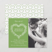 Carte Merrily marié vert mistletoe coeur Noël (Devant / Derrière)