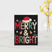 Carte Merry & Bright Christmas Santa Hat Crochet Kni (Fleur jaune)