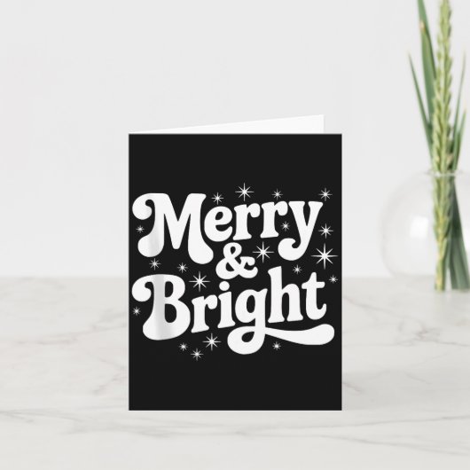 Carte Merry &amp; Bright Retro Christmas Groovy Holiday  (Devant)