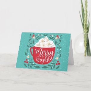 Carte merry and bright cup of love christmas