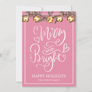 Carte Merry And Bright Family Photo Christmas