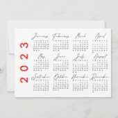 Carte Merry&Bright Calligraphie moderne 2023 Calendrier (Dos)