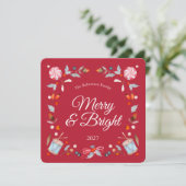 Carte Merry & Bright Christmas Greeting Card (Debout devant)