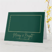 Carte Merry & Bright Elegant Green GFolded Greeting Card (Fleur jaune)