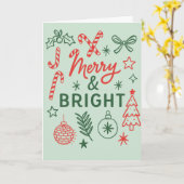 Carte Merry & Bright Vintage Holiday Card (Fleur jaune)