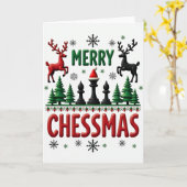 Carte Merry Chessmas Card Chess Player Gift (Fleur jaune)