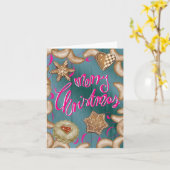 Carte Merry Christmas (Fleur jaune)
