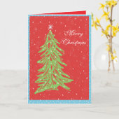 Carte Merry Christmas (Fleur jaune)