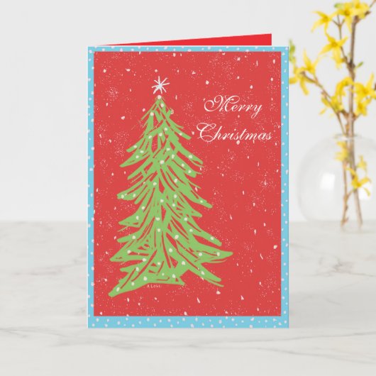 Carte Merry Christmas (Fleur jaune)