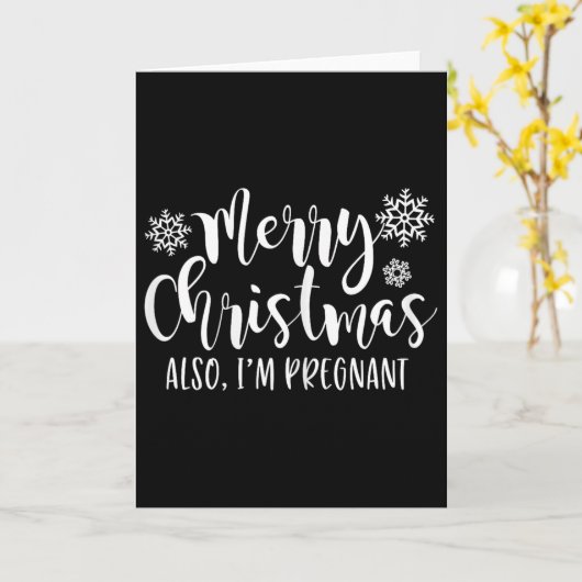 Carte Merry Christmas Also Im Pregnant Holiday Baby Anno (Fleur jaune)