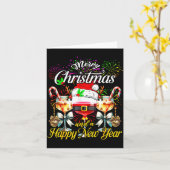 Carte Merry Christmas And A Happy New Year Firework Wine (Fleur jaune)
