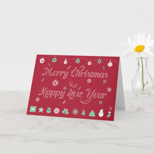 Carte Merry Christmas and Happy New Year (Petite plante)