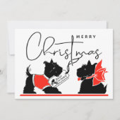 Carte MERRY CHRISTMAS | Best Wishes Scottie Dogs  (Devant)