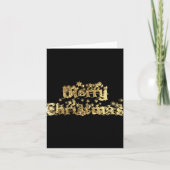 Carte Merry Christmas Black And Gold Stars Tygraphy T Sh (Devant)