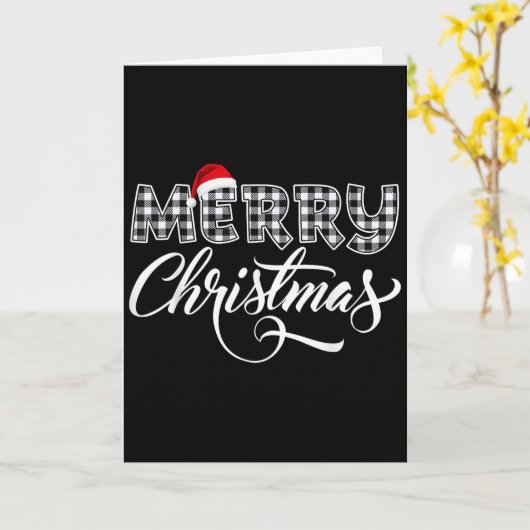 Carte Merry Christmas Buffalo Black And White Plaid For (Fleur jaune)