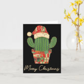 Carte Merry Christmas Cactus Patchwork Quilt  (Fleur jaune)