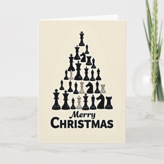 Carte Merry Christmas Chess Tree (Devant)