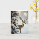 Carte Merry Christmas Deer (Fleur jaune)