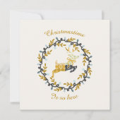 Carte Merry Christmas Deer Yellow Cream Flat Card        (Devant)