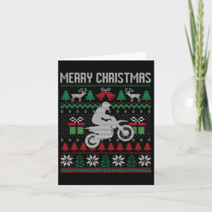 Carte Merry Christmas Dirt Bike Père Noël Funny Family M
