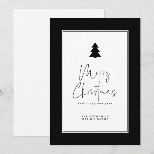 Carte MERRY CHRISTMAS Entreprise Entreprise Entreprise (Devant / Derrière)