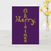 Carte Merry Christmas Fabric Font Gold Cross Card (Fleur jaune)