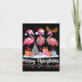 Carte Merry Christmas Flamingo Santa Hat Xmas Pajamas Ho (Devant)