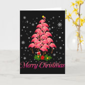 Carte Merry Christmas Flamingo Snowflake Tree Xmas Men W (Fleur jaune)