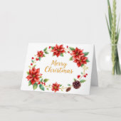 Carte Merry Christmas Floral Wreath (Devant)