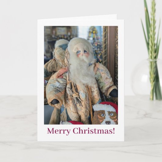 Carte Merry Christmas Folk Santa Claus (Devant)
