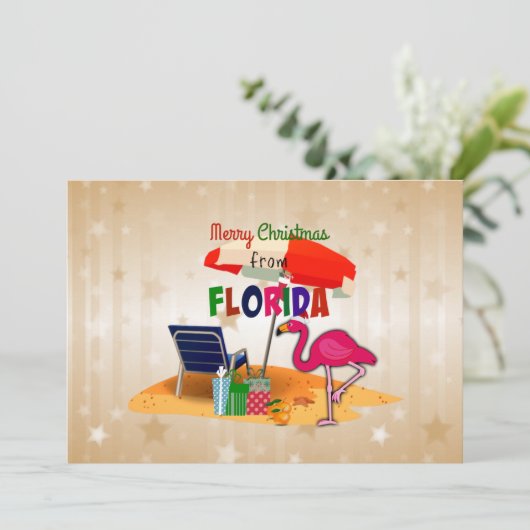 Carte Merry Christmas from Florida (Debout devant)