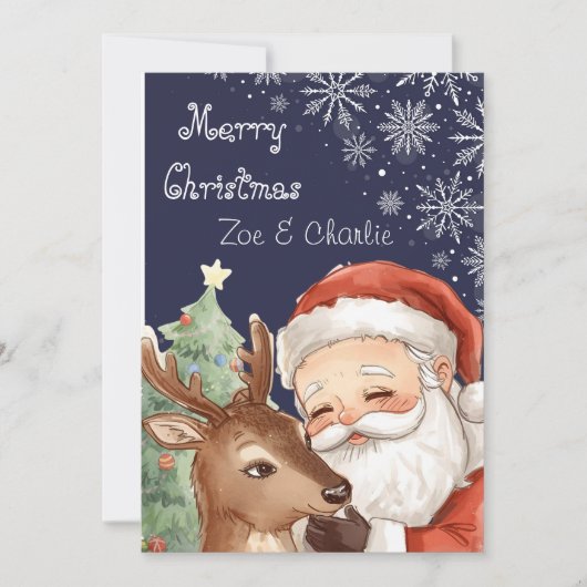 Carte Merry Christmas from Santa & Flat Christmas Card (Devant)