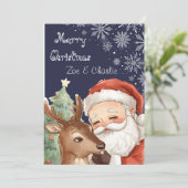 Carte Merry Christmas from Santa & Flat Christmas Card (Debout devant)