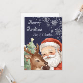 Carte Merry Christmas from Santa & Flat Christmas Card (Devant/Arrière en situation)