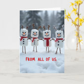 Carte Merry Christmas From Us All (Fleur jaune)