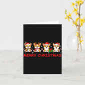 Carte Merry Christmas Funny Corgi Xmas Cute Dogs Lovers (Fleur jaune)