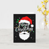 Carte Merry Christmas Funny Santa Claus Hat And Beard Xm (Fleur jaune)