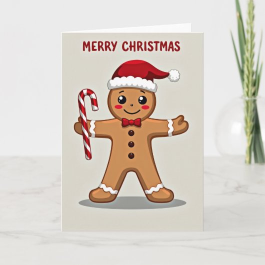 Carte Merry Christmas Gingerbread Man (Devant)