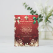 Carte Merry Christmas Greeting Card with Festive Ribbons (Debout devant)