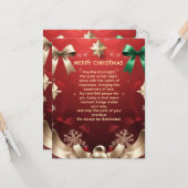 Carte Merry Christmas Greeting Card with Festive Ribbons (Devant/Arrière en situation)