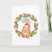 Carte Merry Christmas Guinea Pig Greeting Card (Devant)