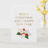 Carte Merry Christmas & Happy New Year Card (Fleur jaune)