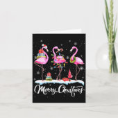 Carte Merry Christmas Hat Santa Flamingo Light Christmas (Devant)