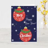 Carte Merry Christmas Holiday Card (Fleur jaune)